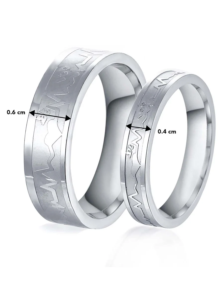 Heartfelt Vows Engraved Promise Couple Rings - Image 2